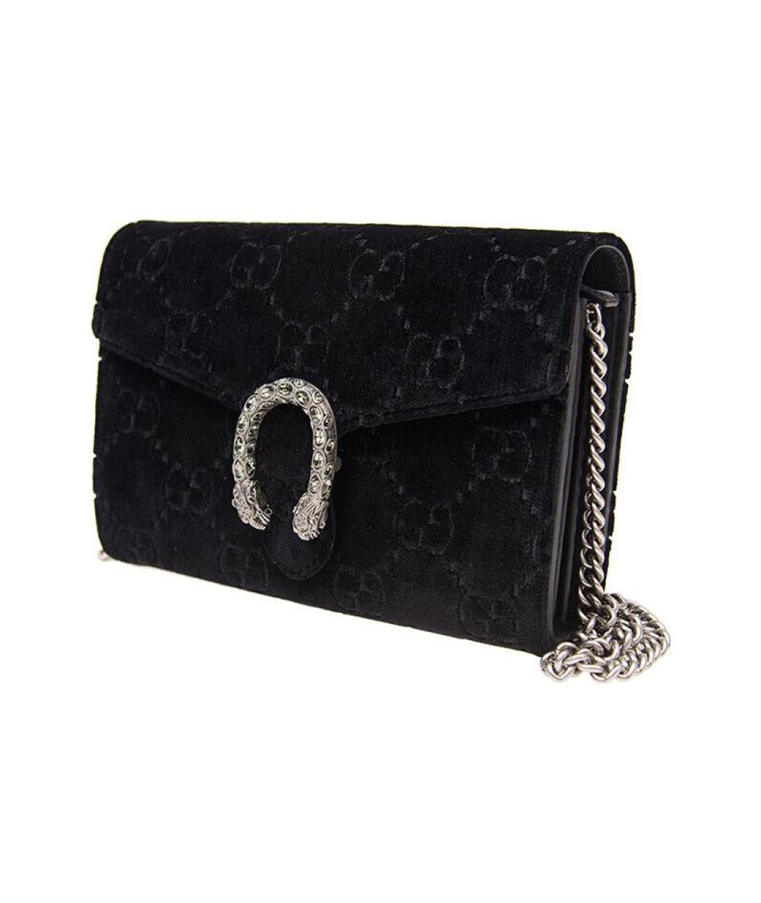 GUCCI Черная бархатная сумка через плечо, фото 3