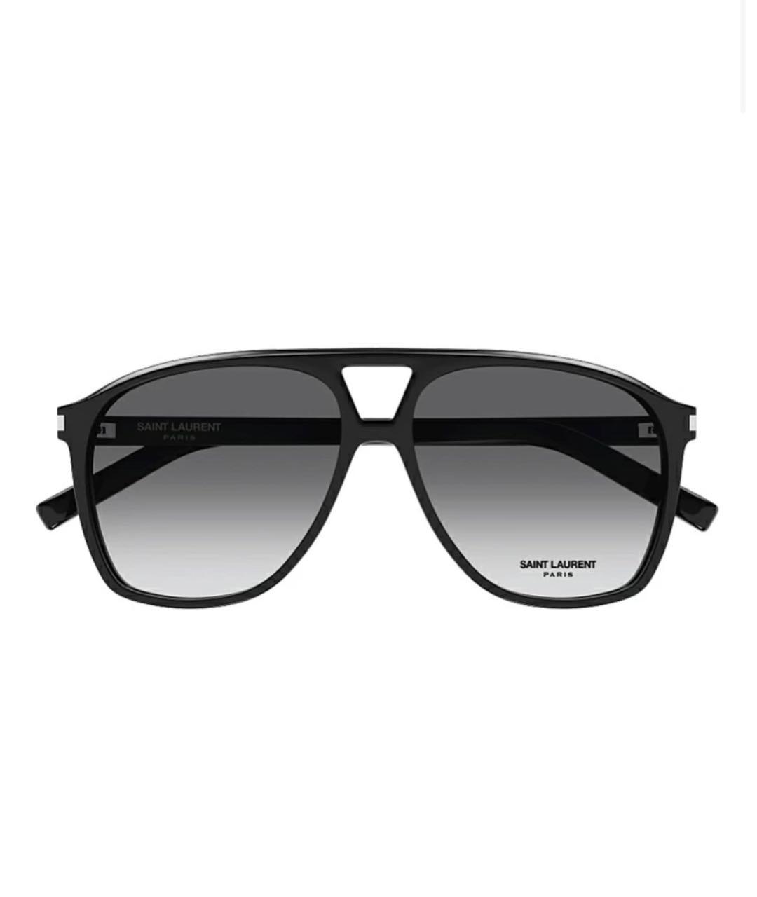 SAINT LAURENT Антрацитовые пластиковые солнцезащитные очки, фото 1