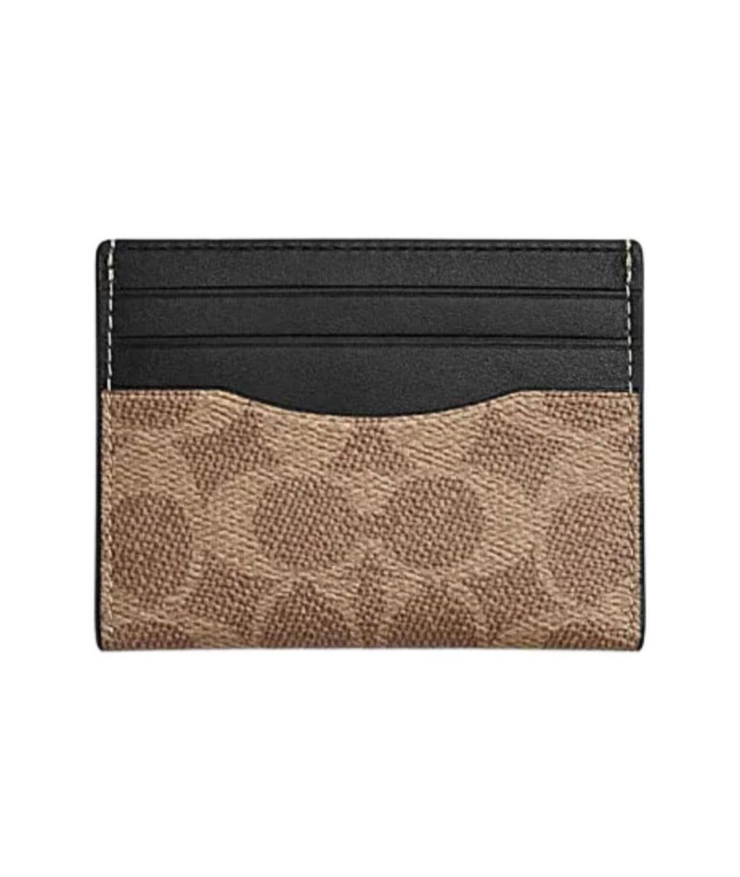 COACH Коричневый кардхолдер из искусственной кожи, фото 5