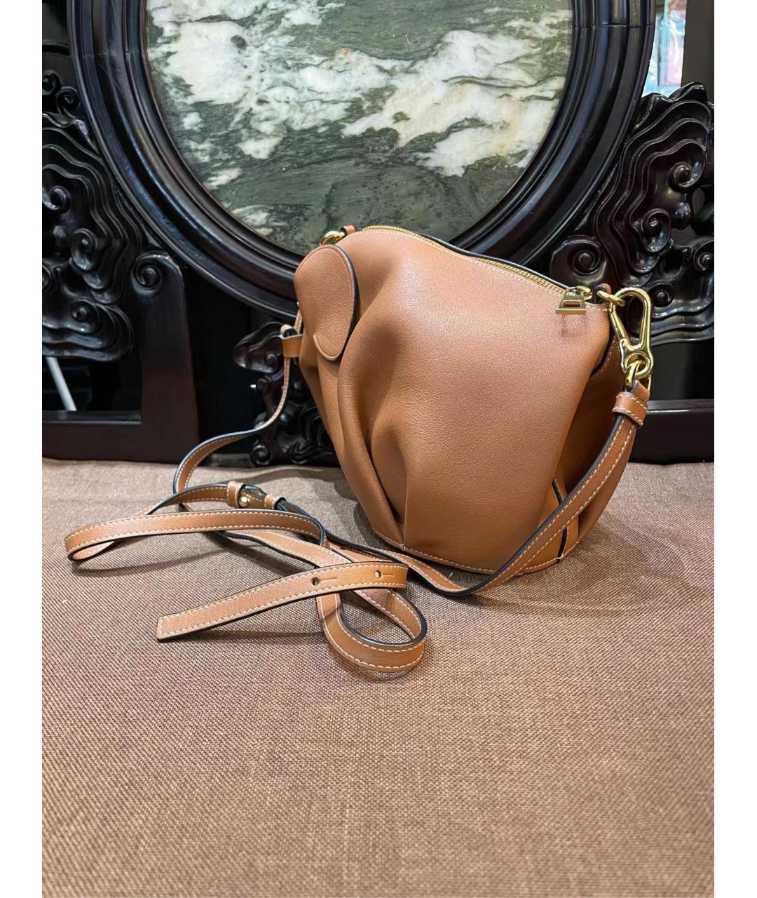 LOEWE Коричневая кожаная сумка тоут, фото 5