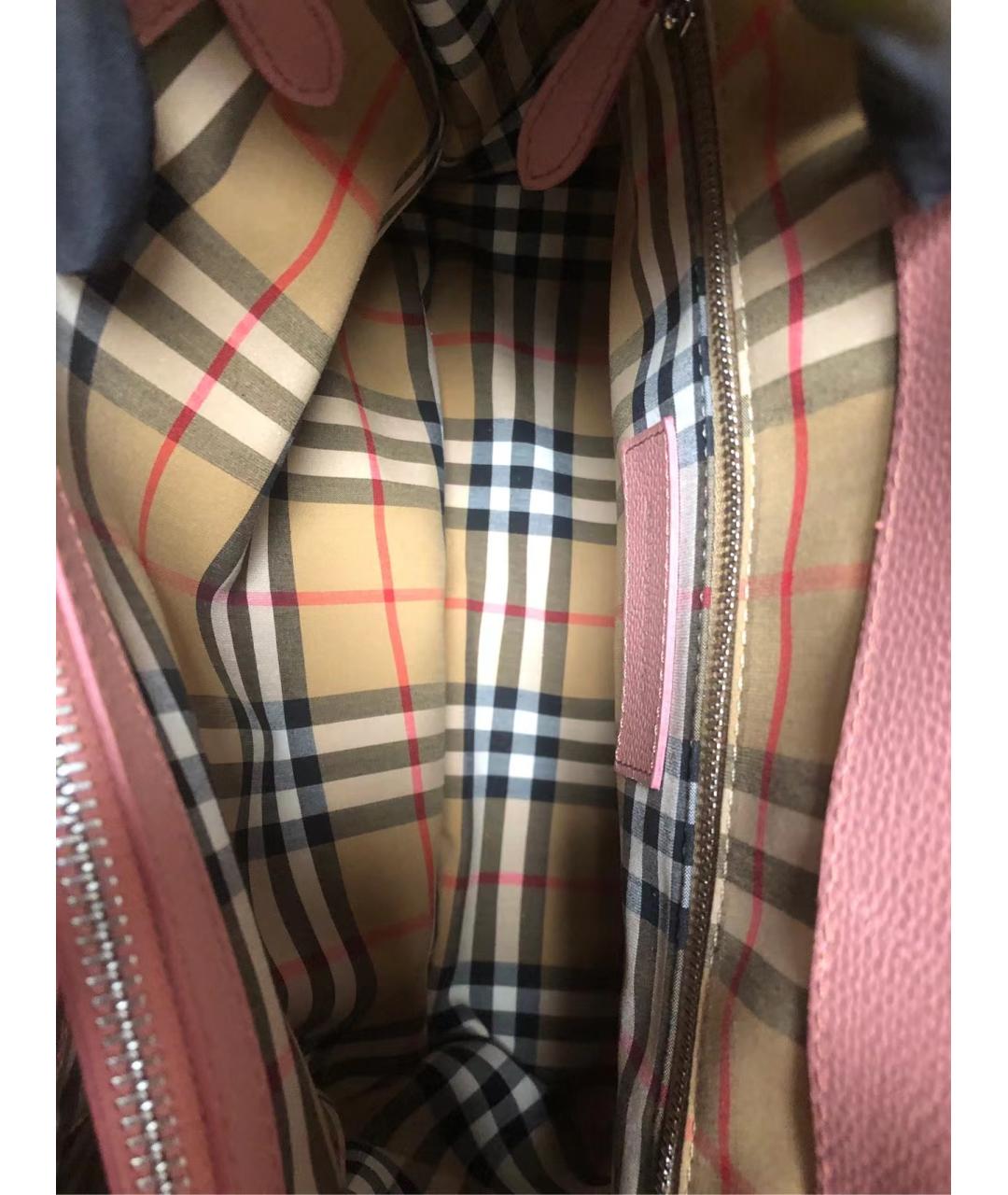 BURBERRY Розовая кожаная сумка через плечо, фото 2