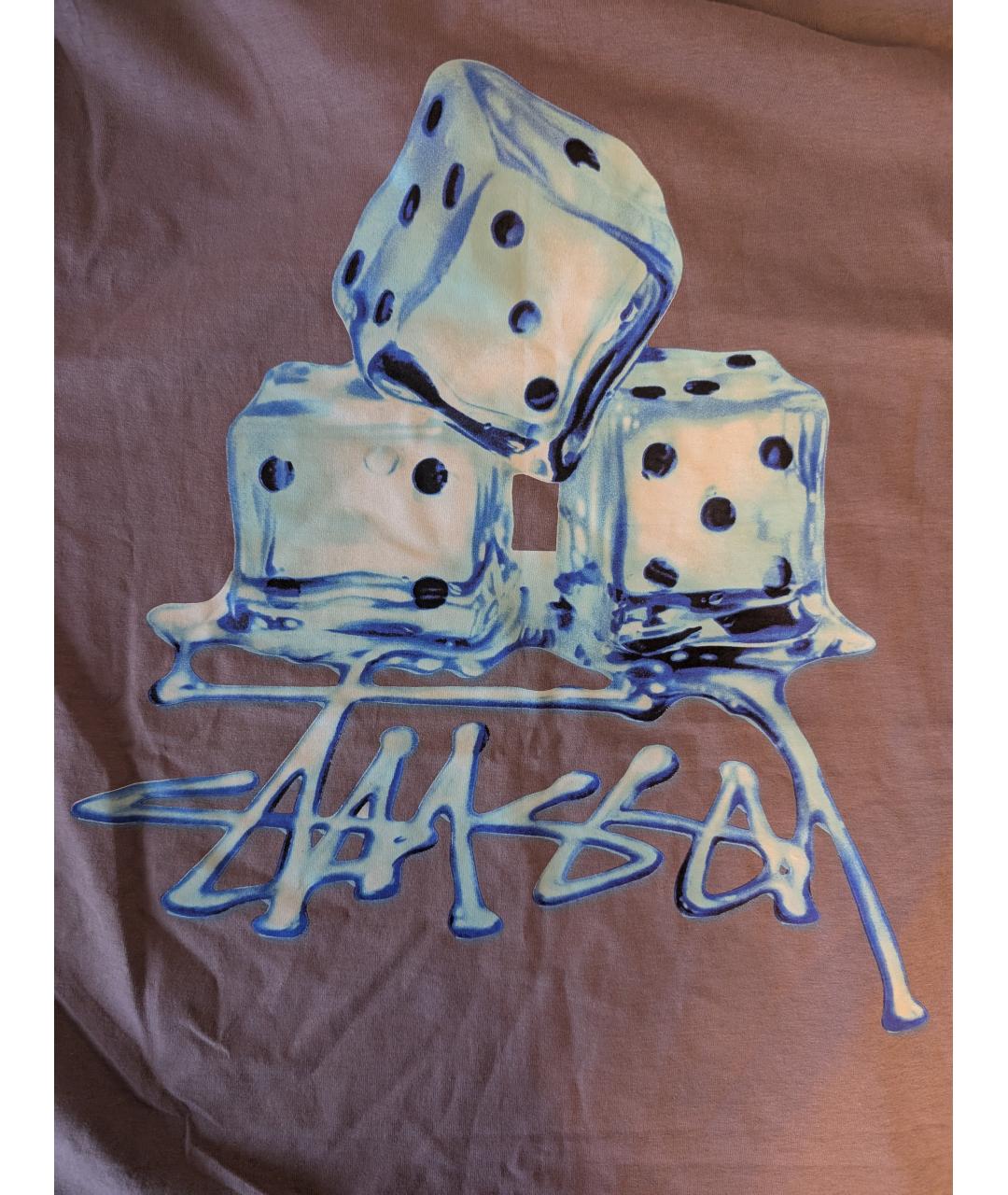 STUSSY Фиолетовая хлопковая футболка, фото 4