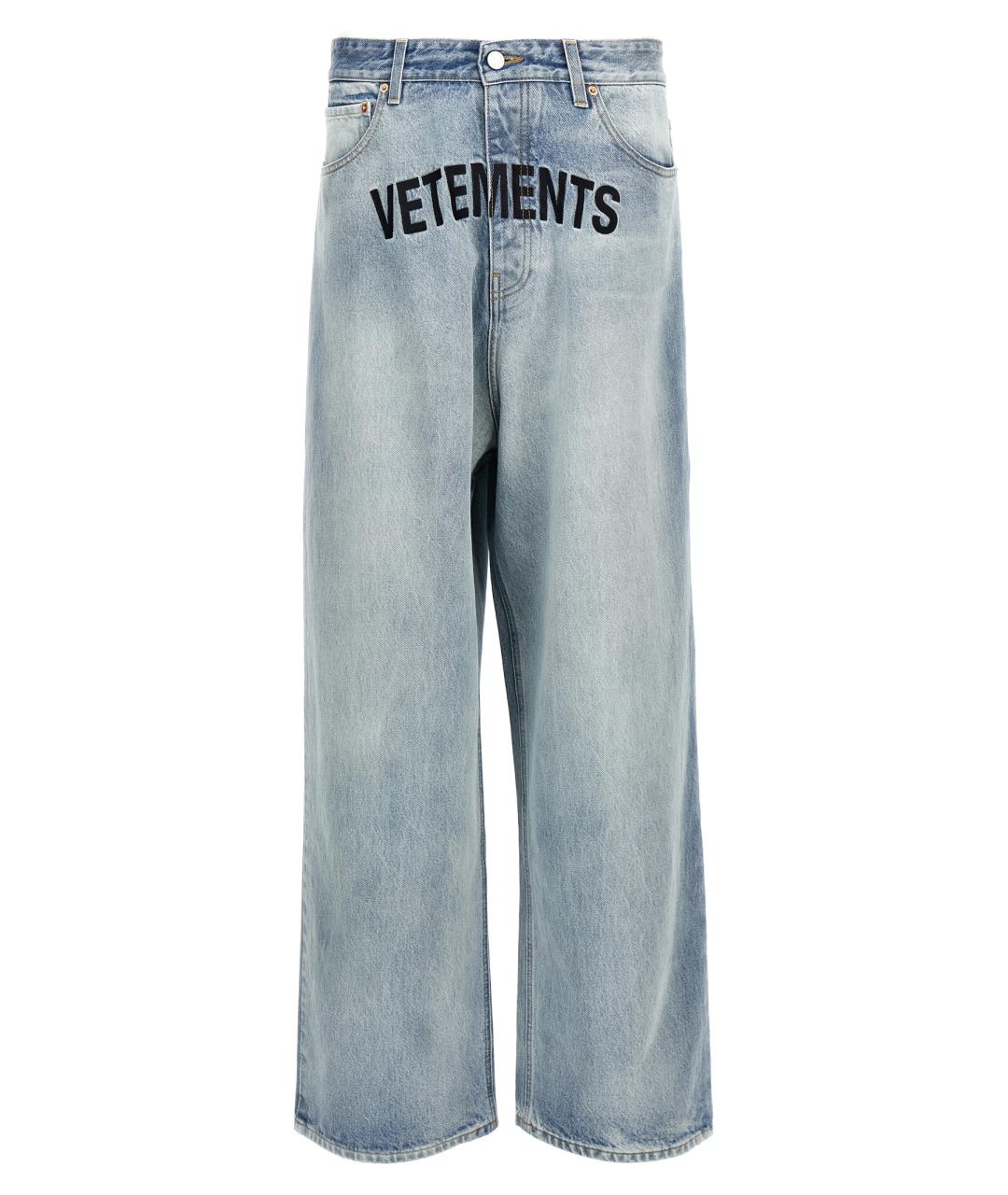 VETEMENTS Голубые хлопковые прямые джинсы, фото 1