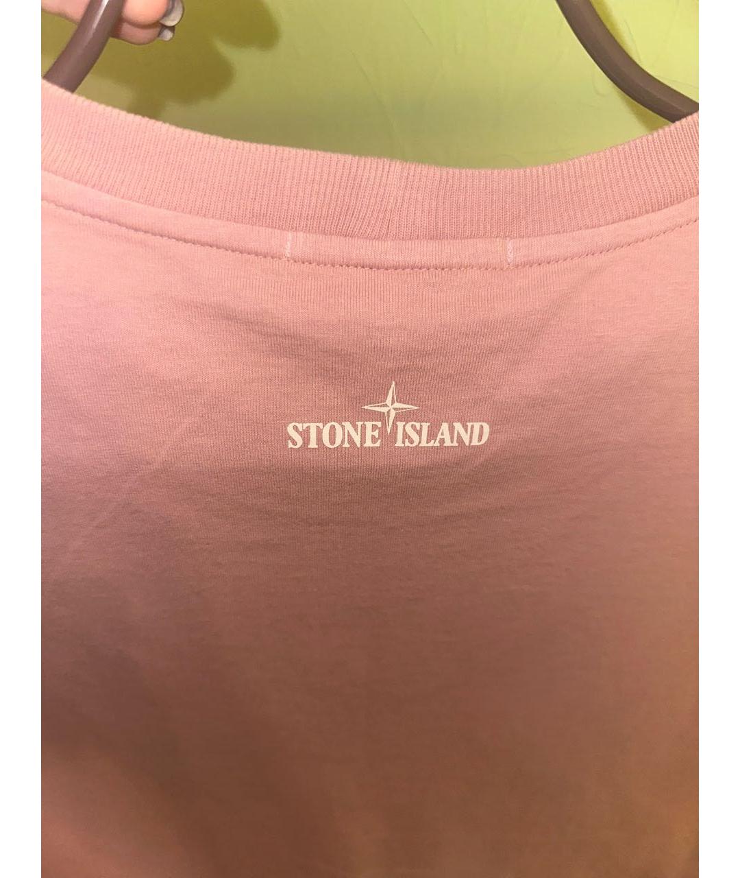 STONE ISLAND Розовая хлопковая футболка, фото 5