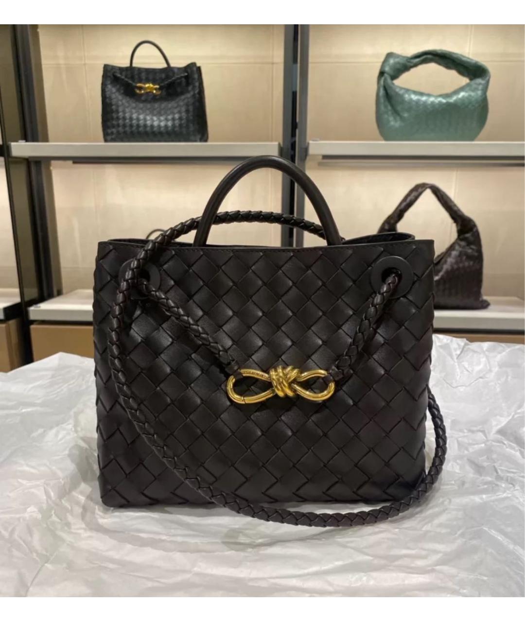 BOTTEGA VENETA Коричневая кожаная сумка через плечо, фото 2