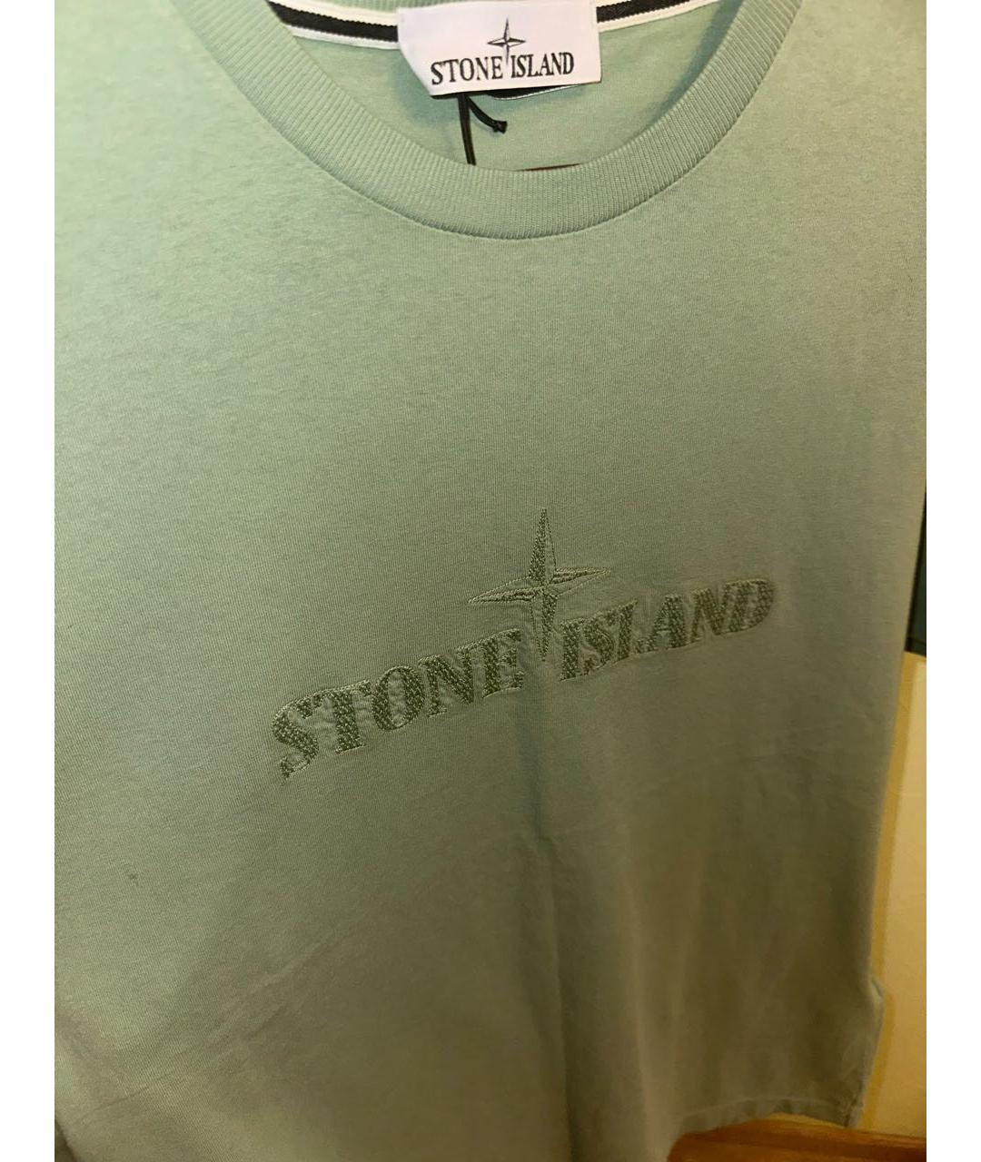 STONE ISLAND Зеленая хлопковая футболка, фото 4