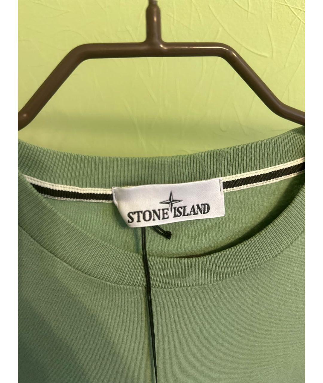 STONE ISLAND Зеленая хлопковая футболка, фото 3