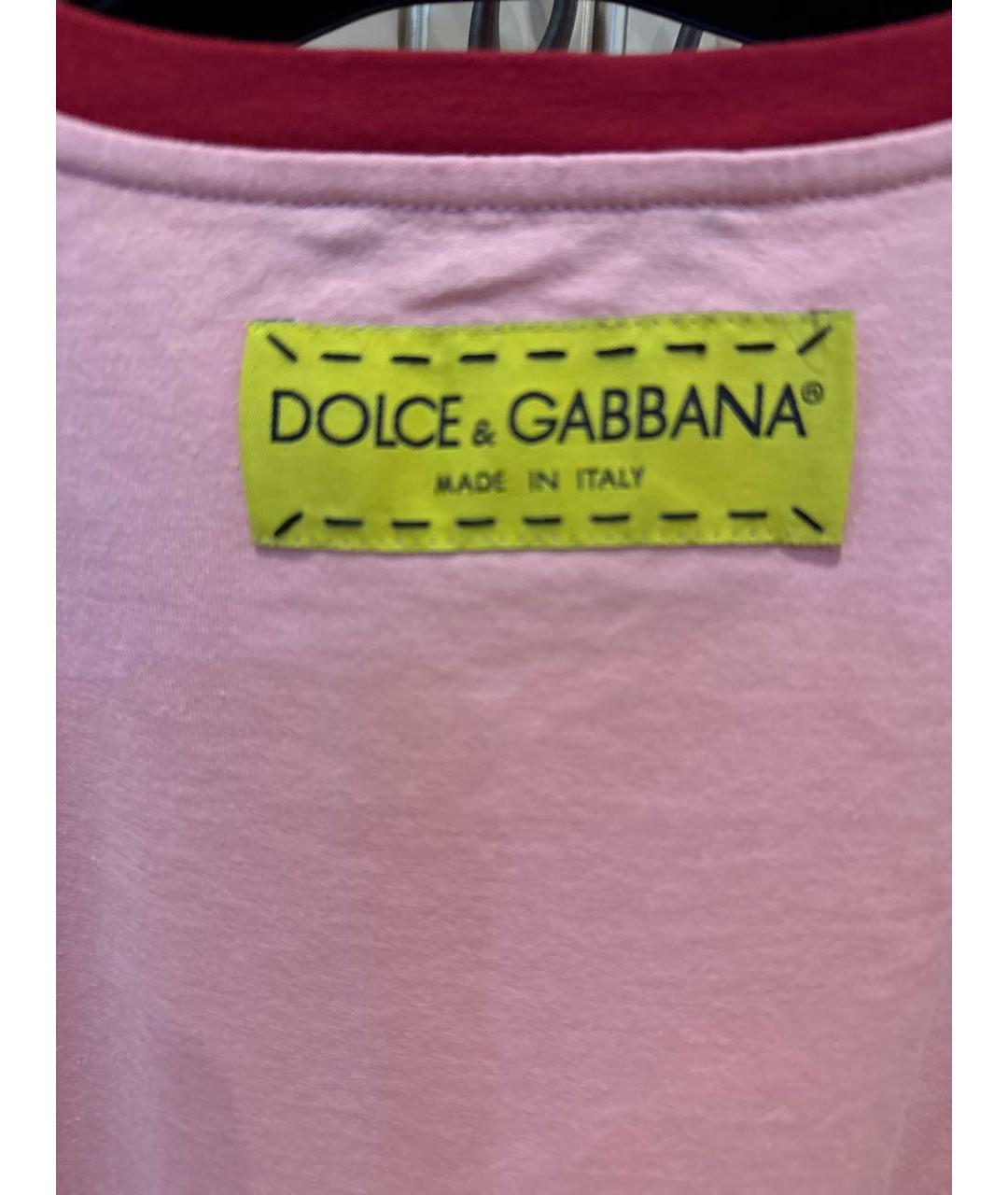 DOLCE&GABBANA Розовая хлопковая футболка, фото 7