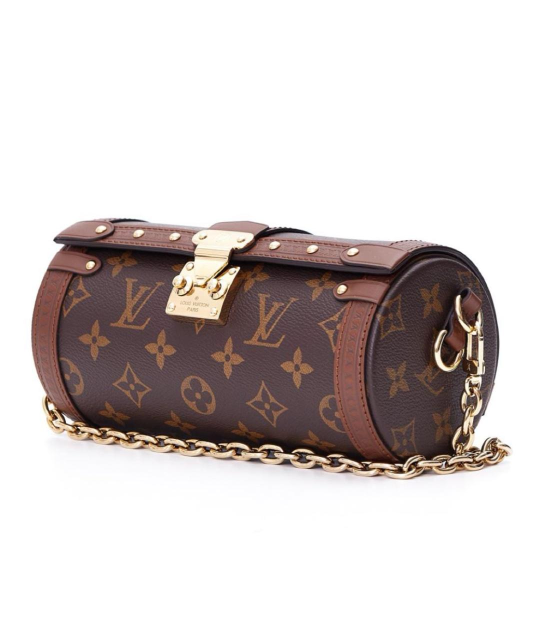 LOUIS VUITTON Коричневая кожаная сумка через плечо, фото 2