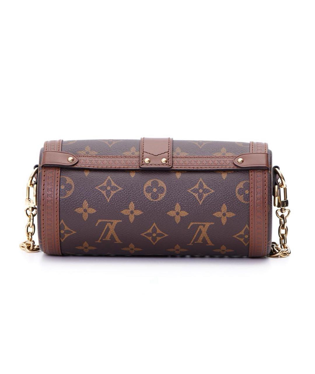 LOUIS VUITTON Коричневая кожаная сумка через плечо, фото 3