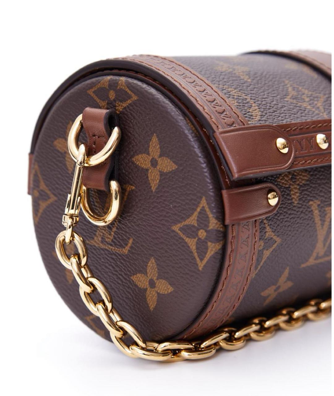 LOUIS VUITTON Коричневая кожаная сумка через плечо, фото 7