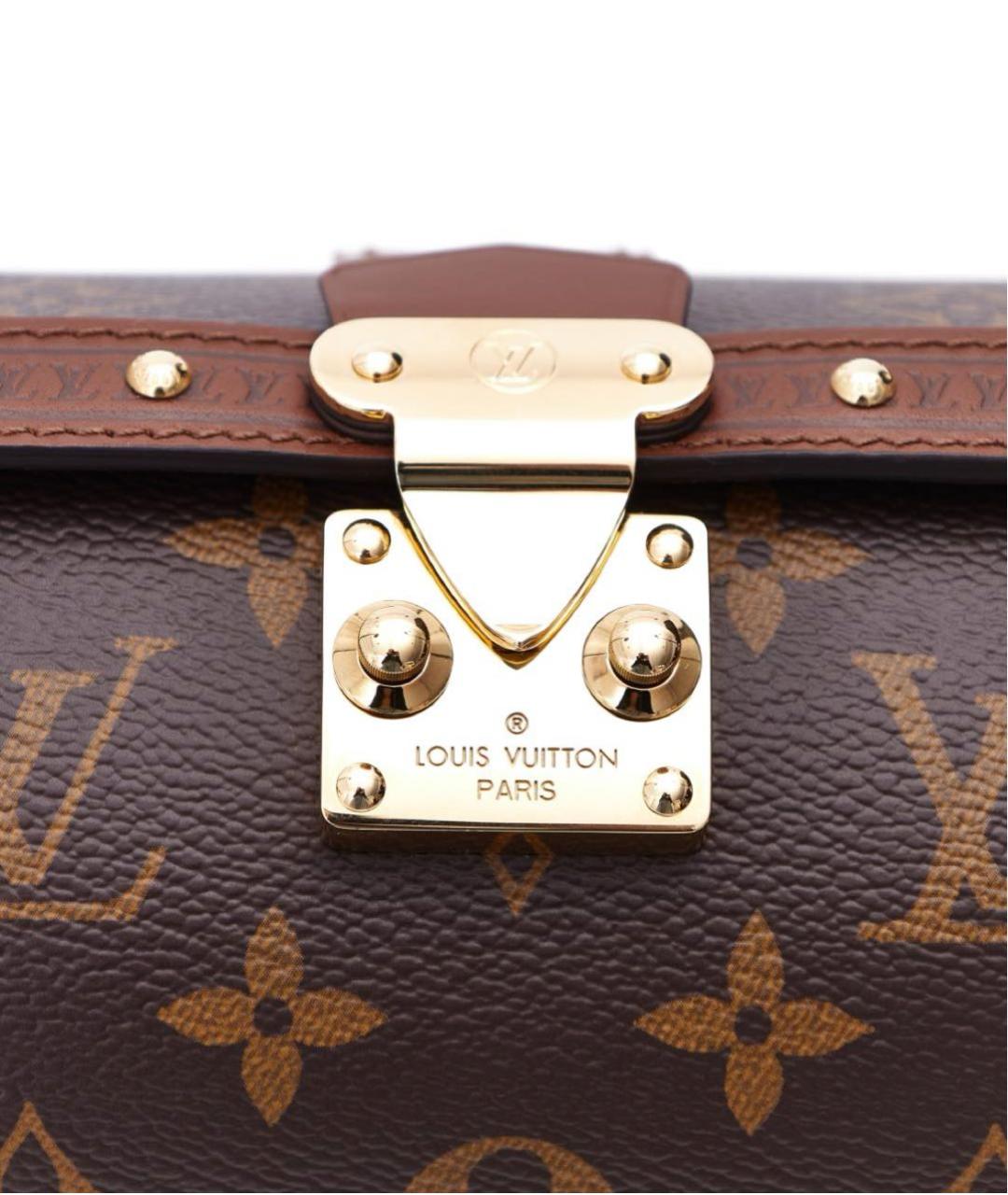 LOUIS VUITTON Коричневая кожаная сумка через плечо, фото 6