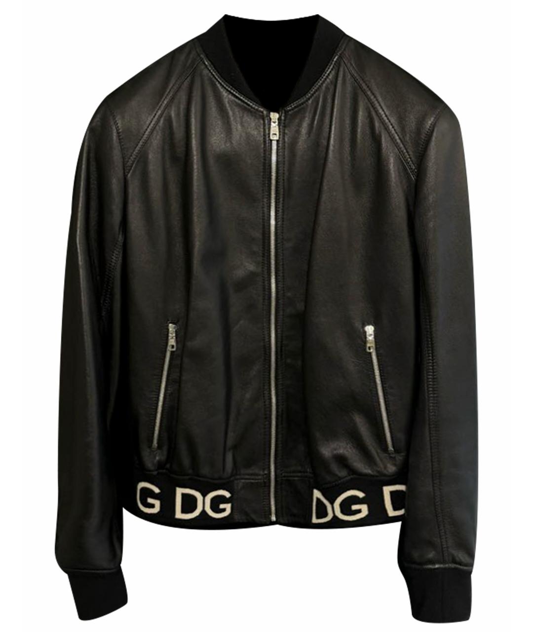 DOLCE&GABBANA Черная кожаная куртка, фото 1