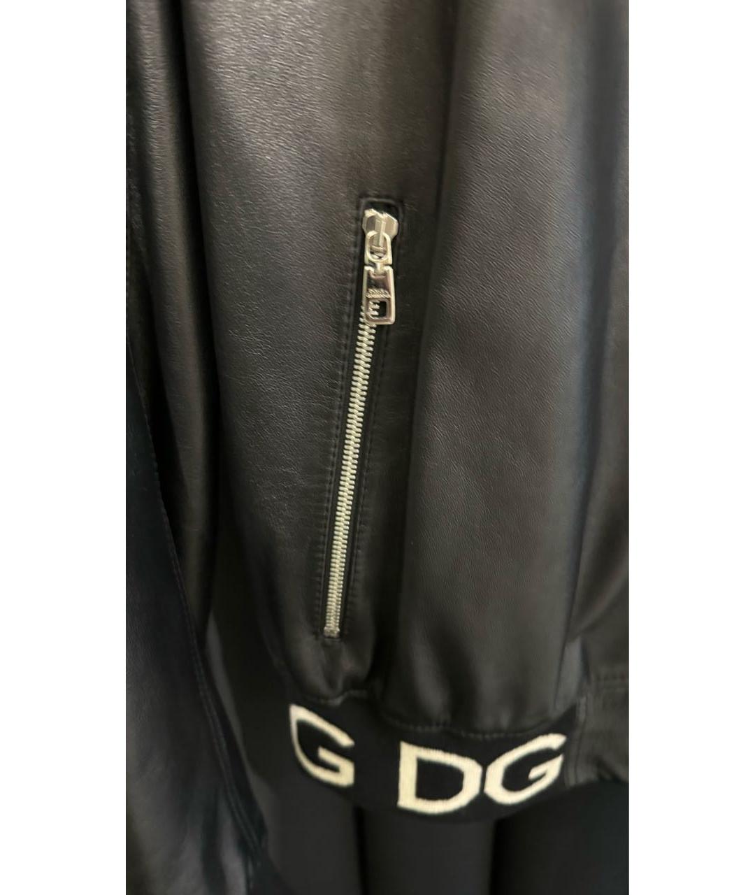 DOLCE&GABBANA Черная кожаная куртка, фото 4