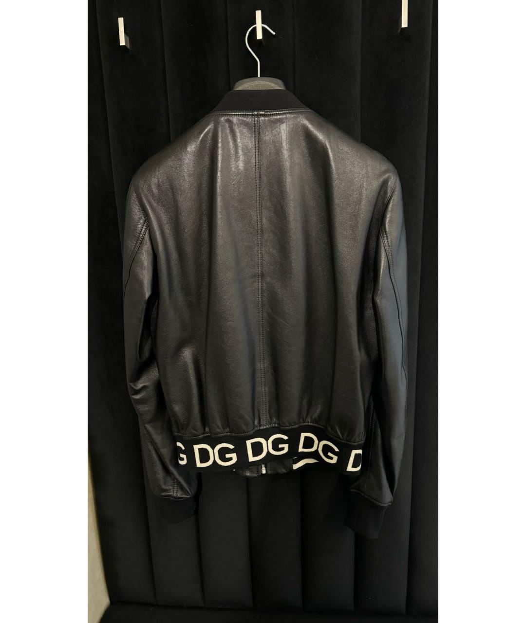 DOLCE&GABBANA Черная кожаная куртка, фото 2