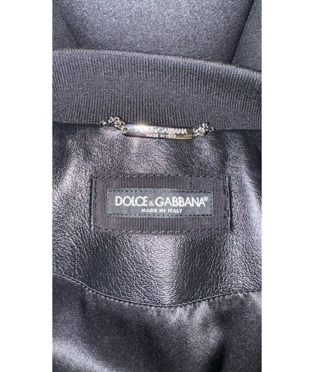 DOLCE&GABBANA Черная кожаная куртка, фото 3
