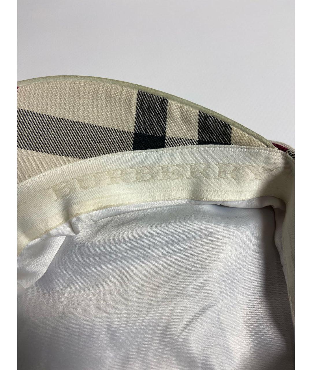 BURBERRY Бежевая хлопковая кепка, фото 5