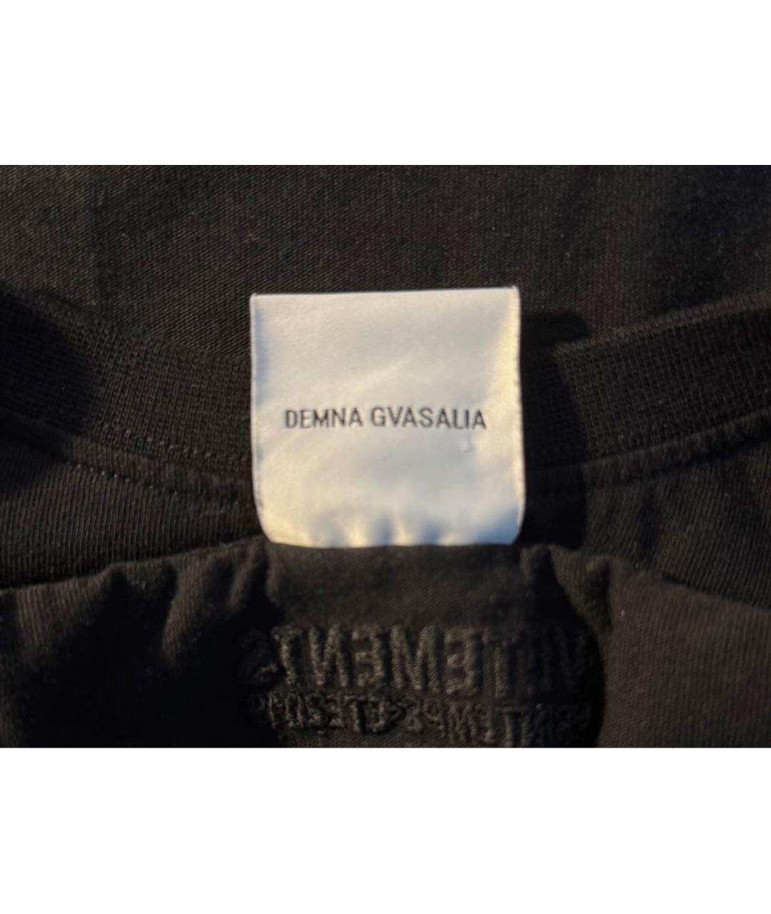 VETEMENTS Черная хлопковая футболка, фото 6