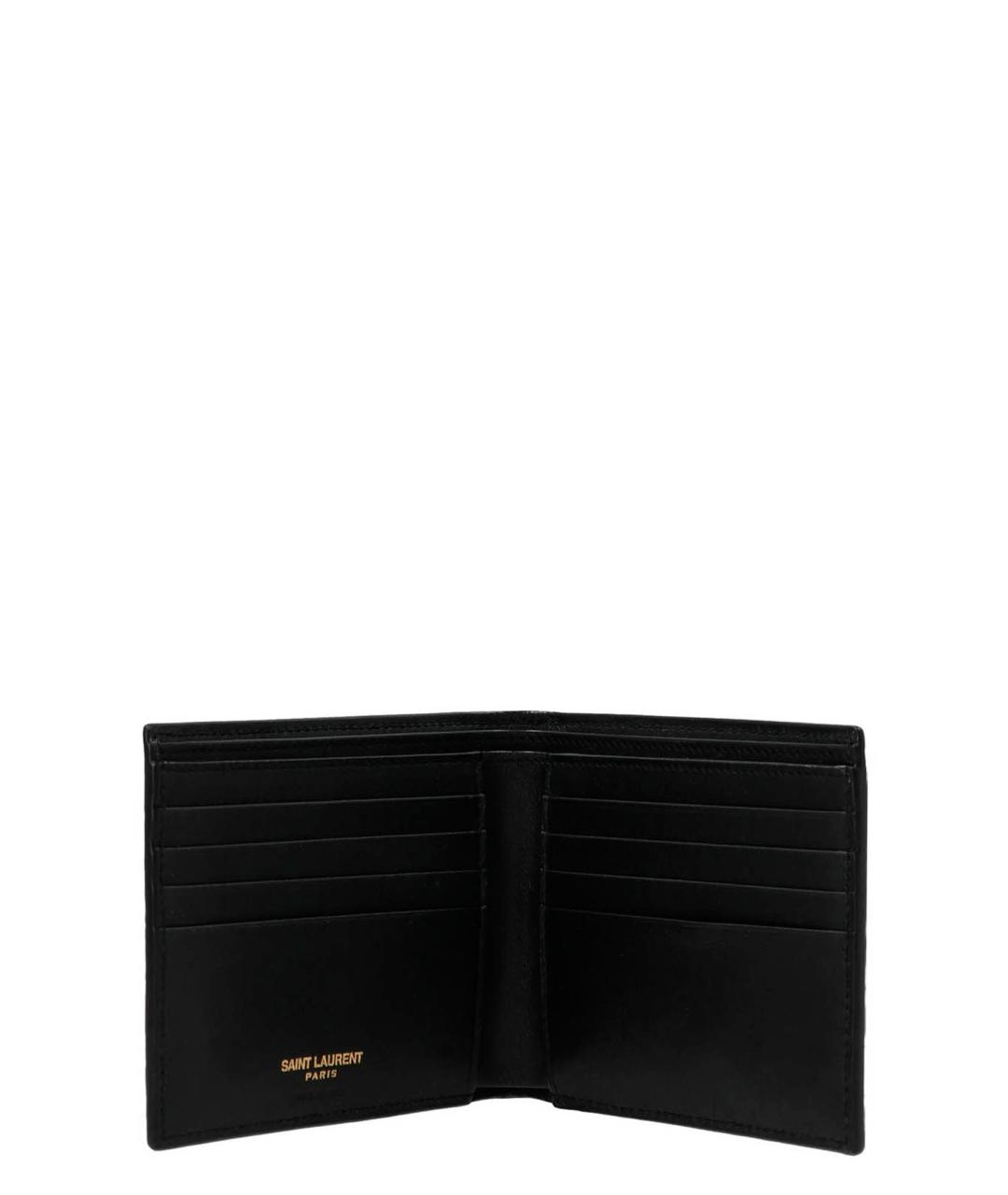 SAINT LAURENT Черный кожаный кошелек, фото 3