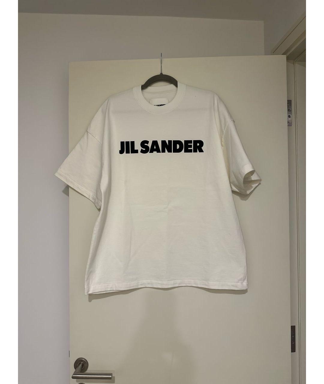 JIL SANDER Белая хлопковая футболка, фото 3