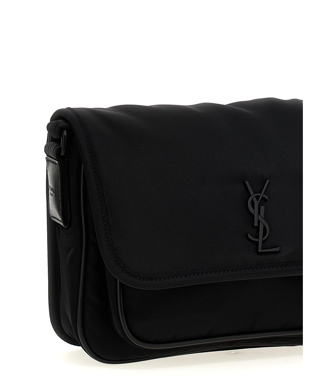 SAINT LAURENT Черная синтетическая сумка на плечо, фото 3