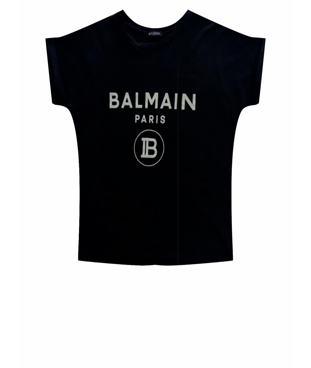 BALMAIN Черная хлопковая футболка, фото 1