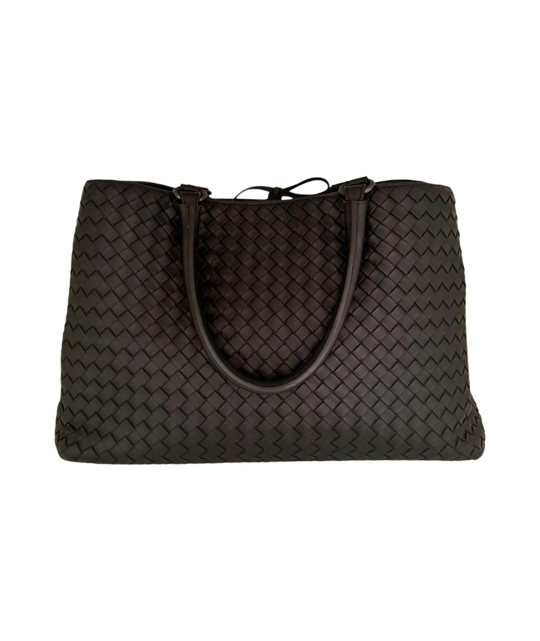 BOTTEGA VENETA Черная кожаная сумка с короткими ручками, фото 7