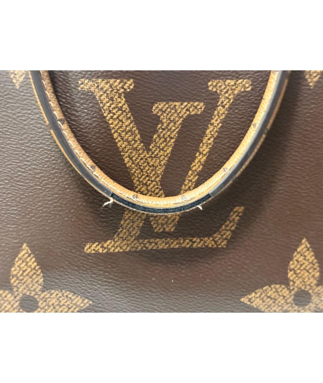 LOUIS VUITTON Коричневая кожаная сумка тоут, фото 3