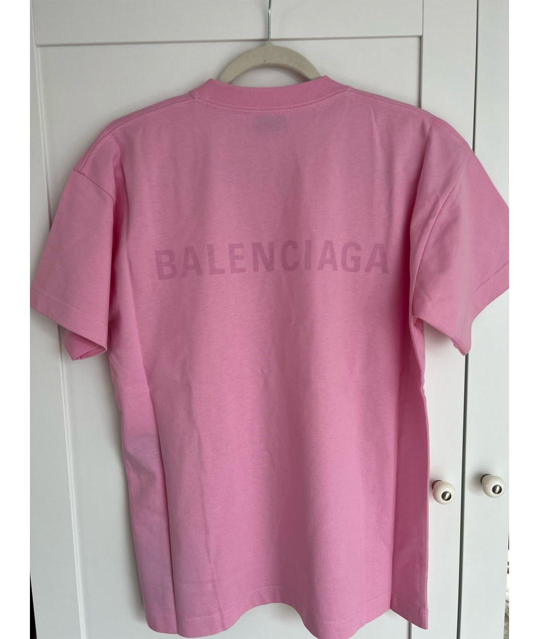 BALENCIAGA Розовая хлопковая футболка, фото 2