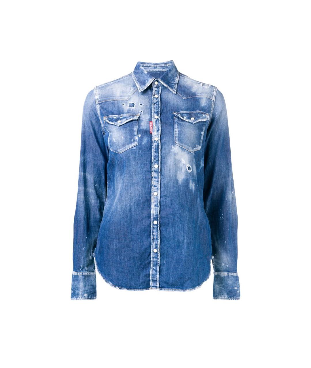 DSQUARED2 Синяя деним рубашка, фото 3