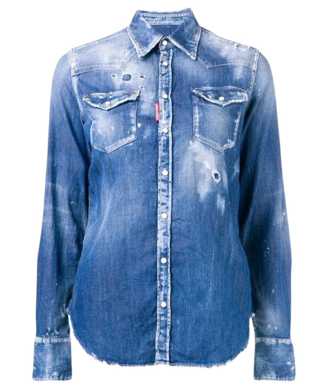 DSQUARED2 Синяя деним рубашка, фото 1