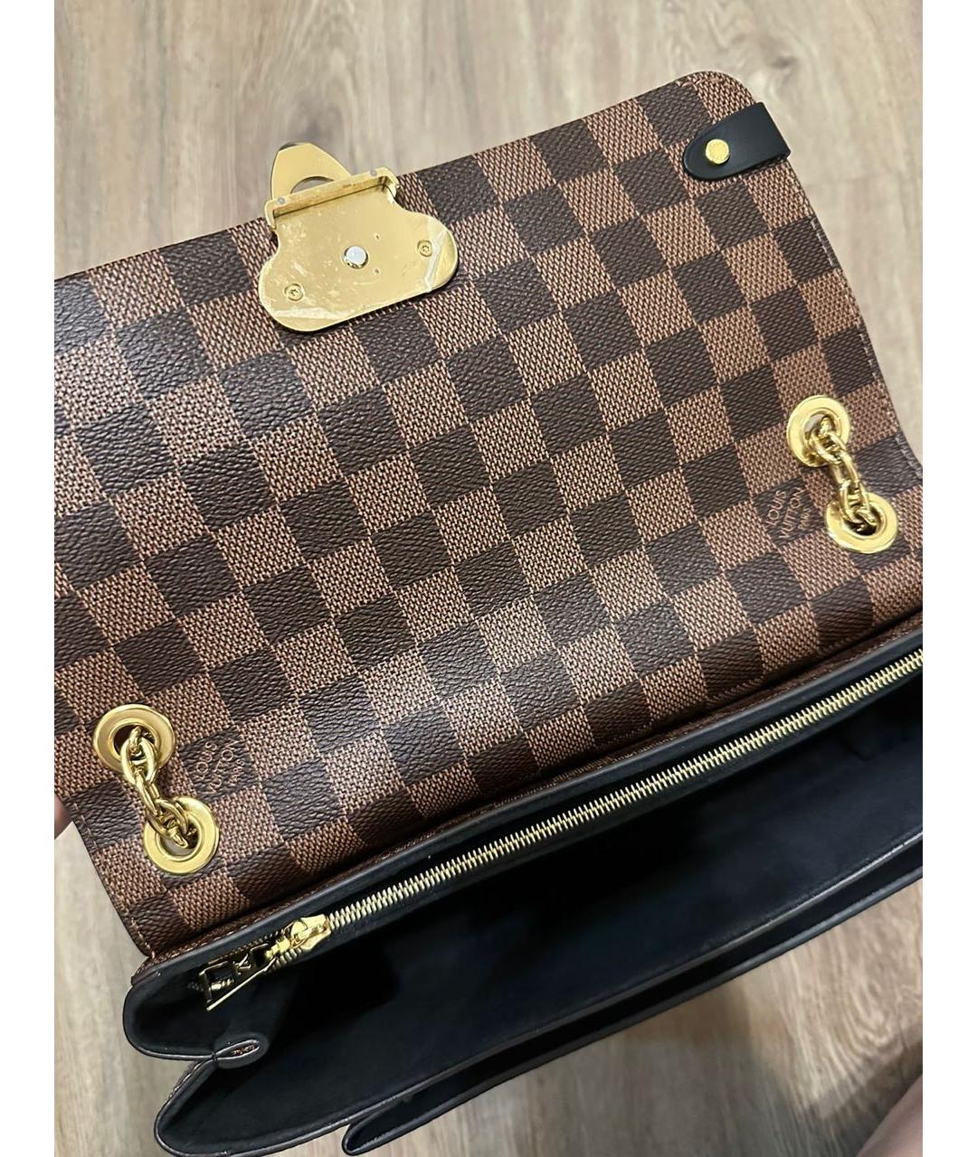 LOUIS VUITTON Коричневая кожаная сумка через плечо, фото 4