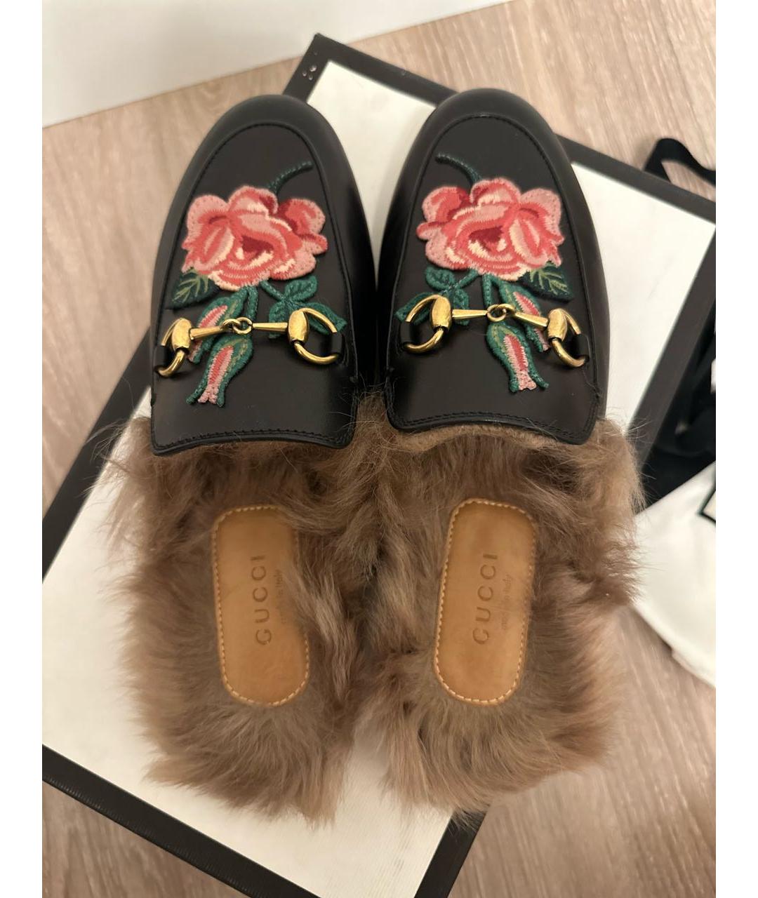 GUCCI Черные кожаные мюли, фото 4