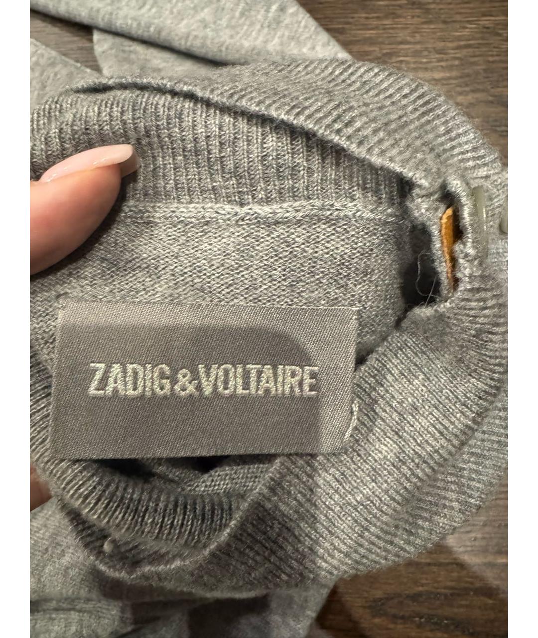 ZADIG & VOLTAIRE Серая шерстяная водолазка, фото 3