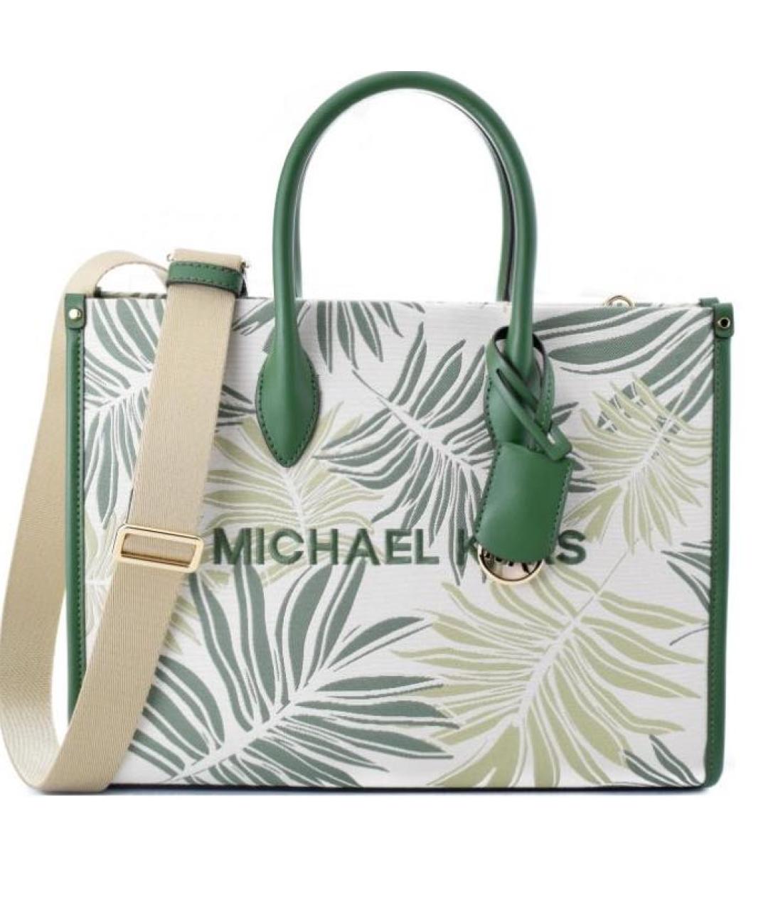 MICHAEL KORS Зеленая хлопковая сумка тоут, фото 1
