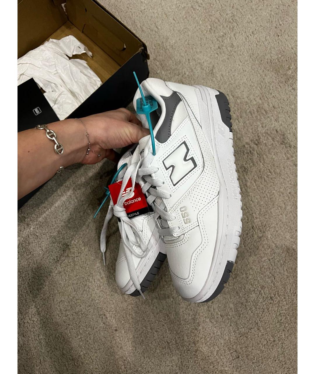 NEW BALANCE Белые кеды из искусственной кожи, фото 5