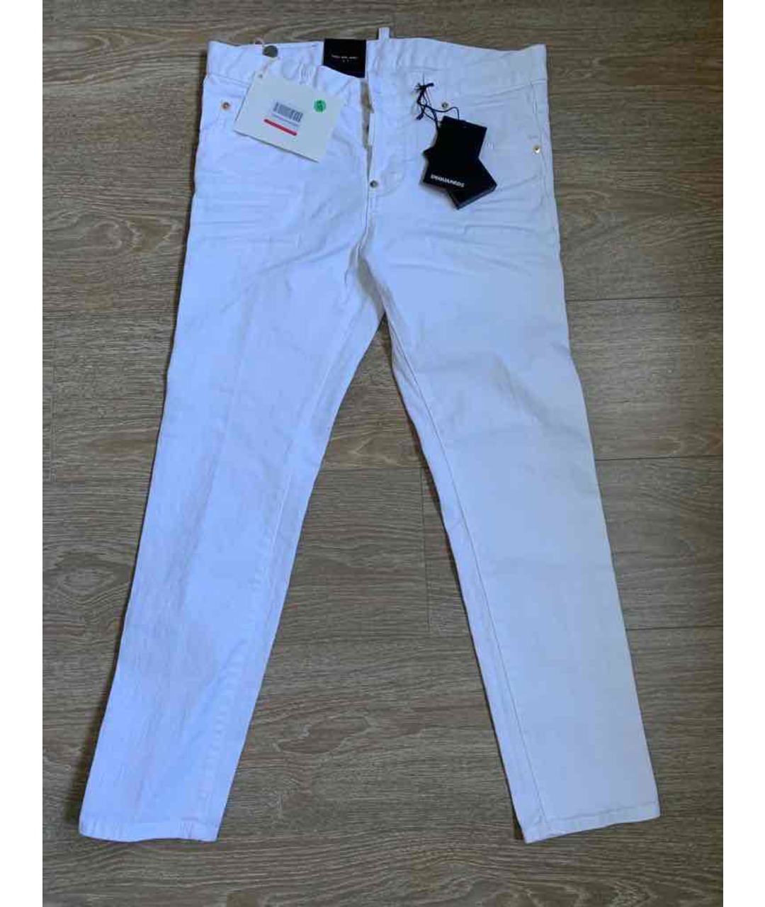 DSQUARED2 Белые хлопковые джинсы слим, фото 4