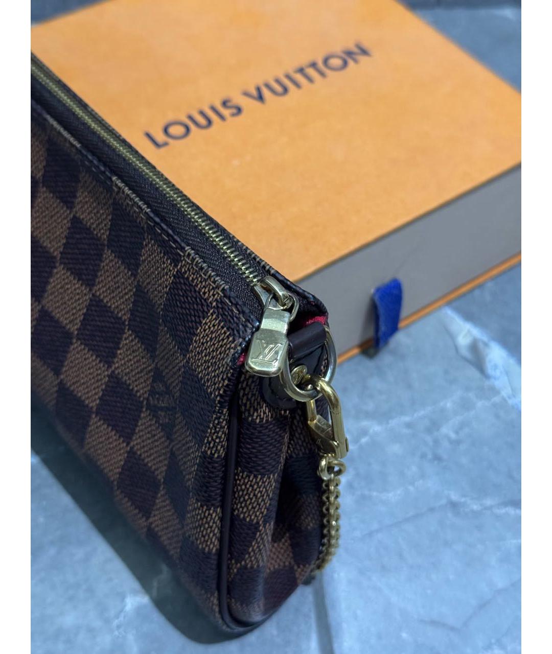 LOUIS VUITTON Коричневая кожаная сумка через плечо, фото 6