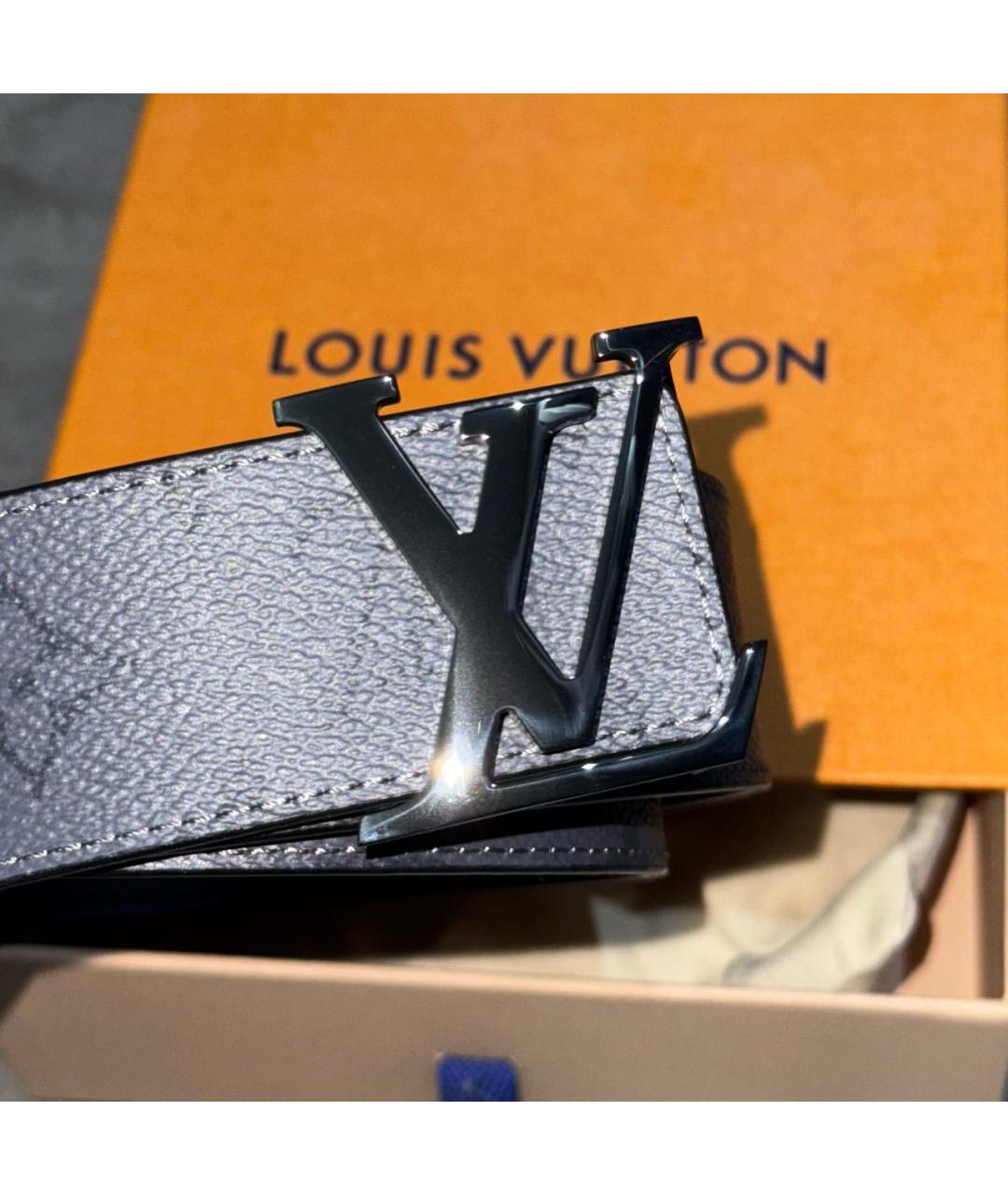 LOUIS VUITTON Черный кожаный ремень, фото 5