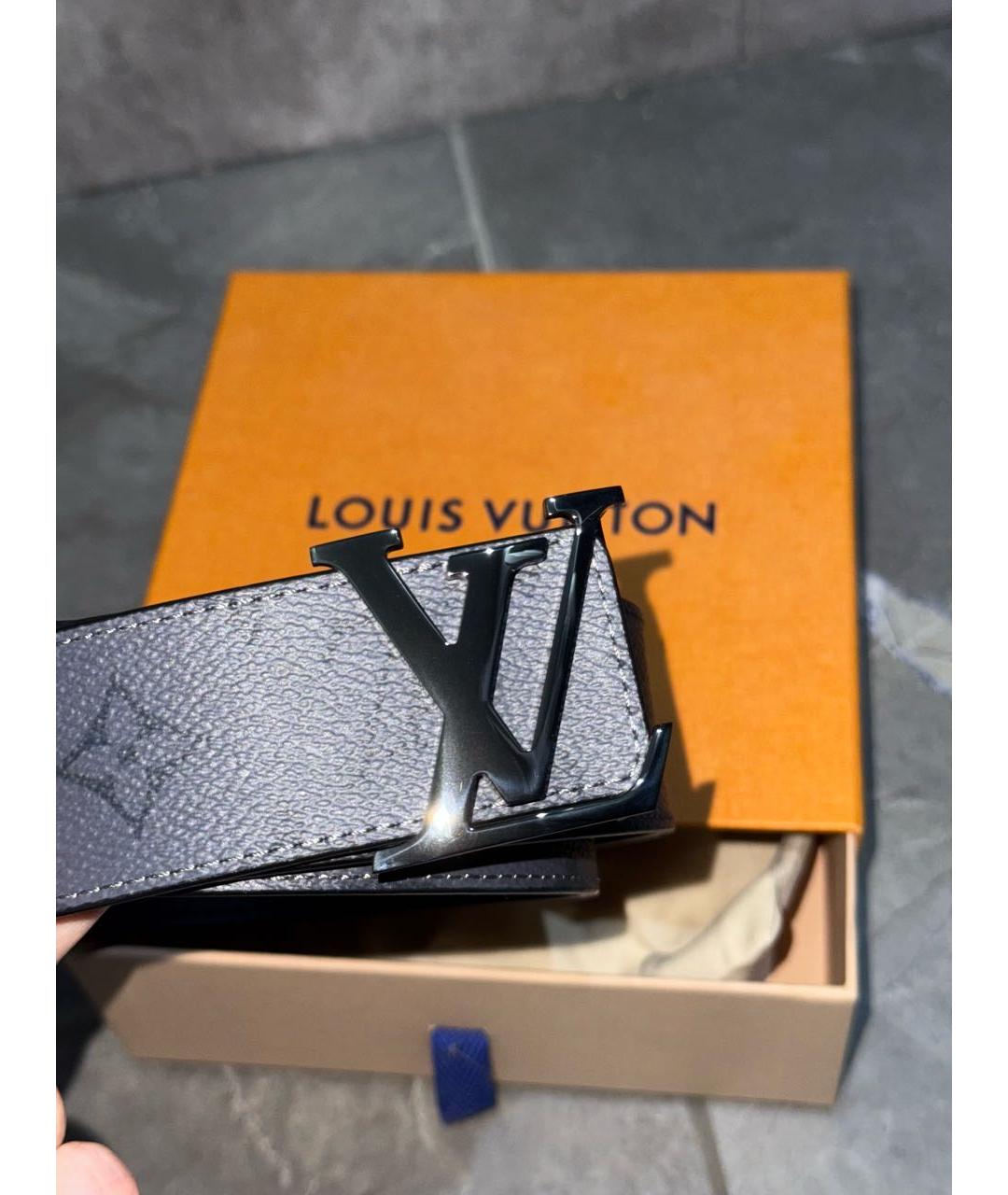 LOUIS VUITTON Черный кожаный ремень, фото 5