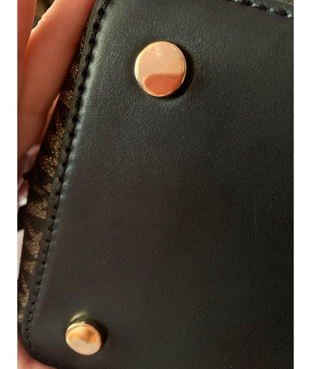MICHAEL KORS Черная кожаная сумка с короткими ручками, фото 6