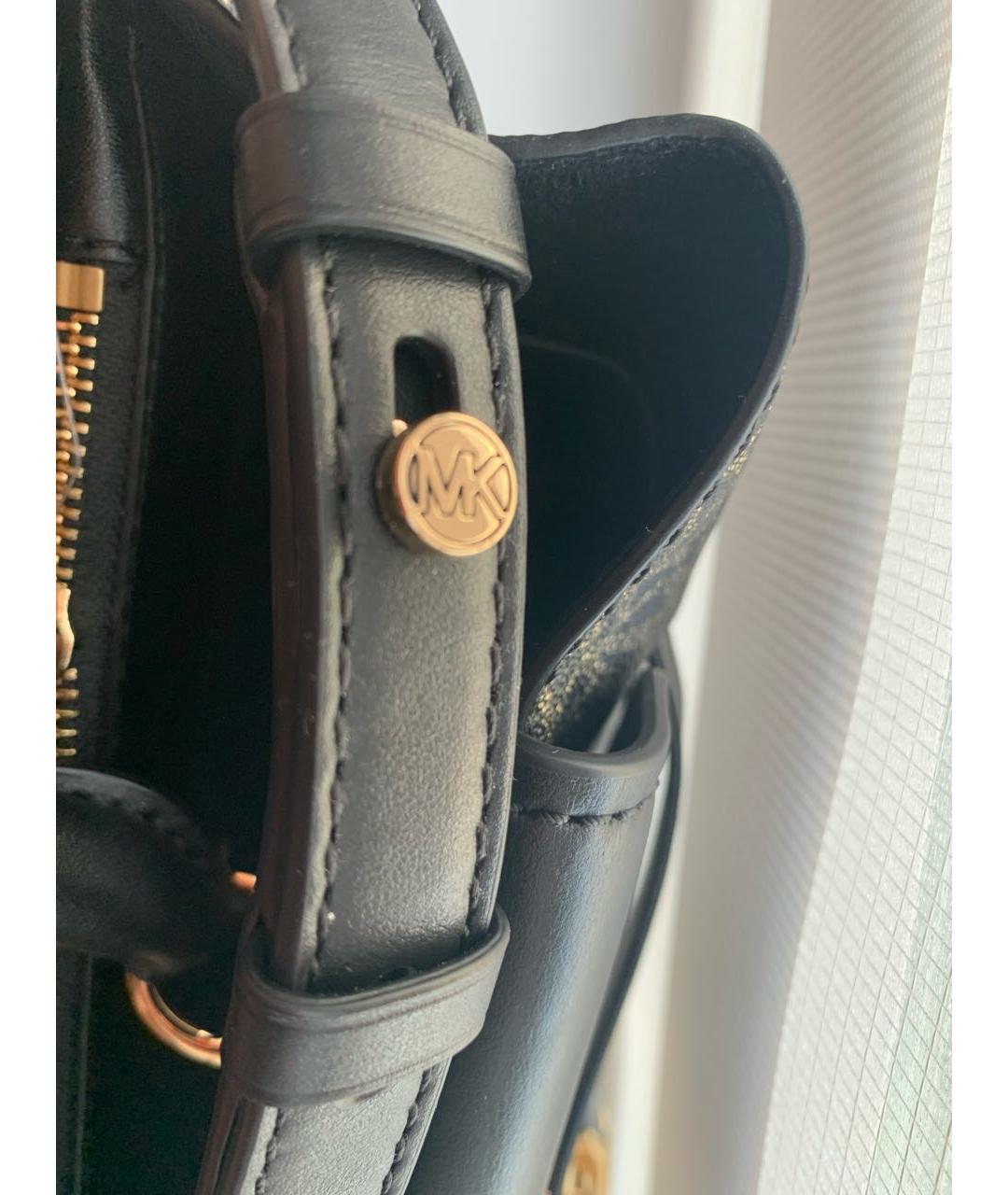 MICHAEL KORS Черная кожаная сумка с короткими ручками, фото 7