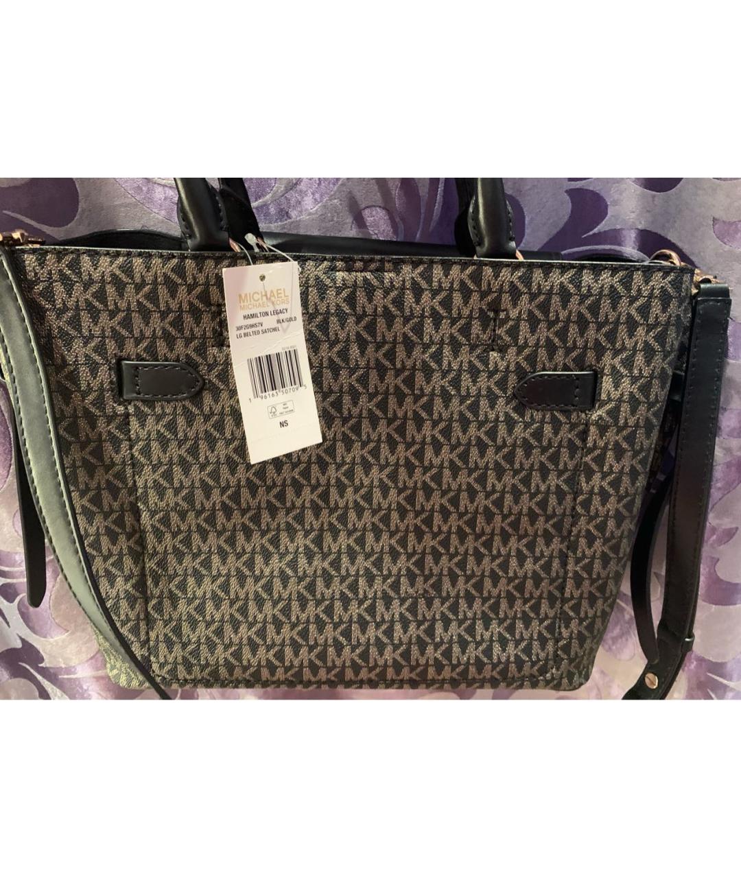 MICHAEL KORS Черная кожаная сумка с короткими ручками, фото 2