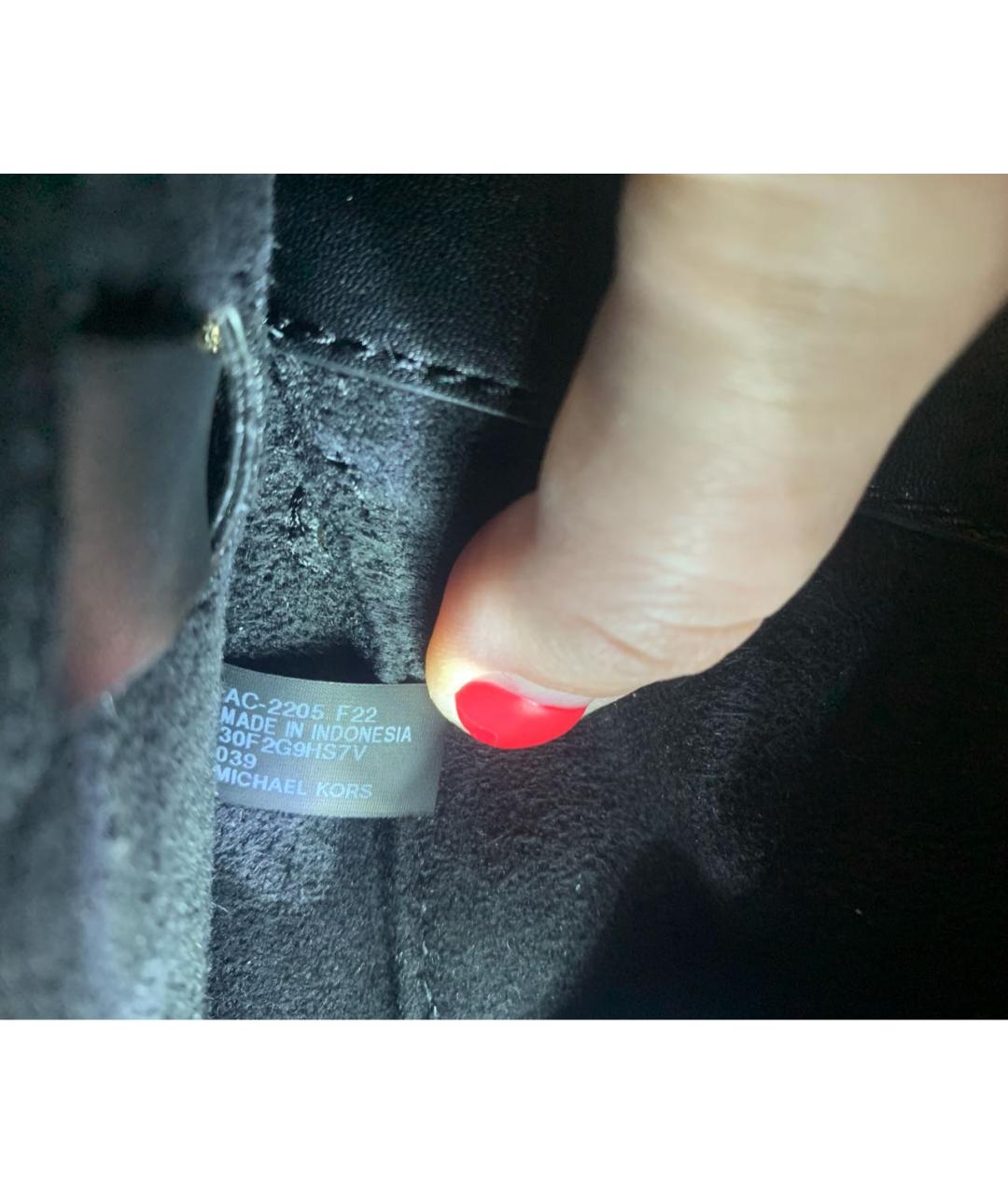 MICHAEL KORS Черная кожаная сумка с короткими ручками, фото 5