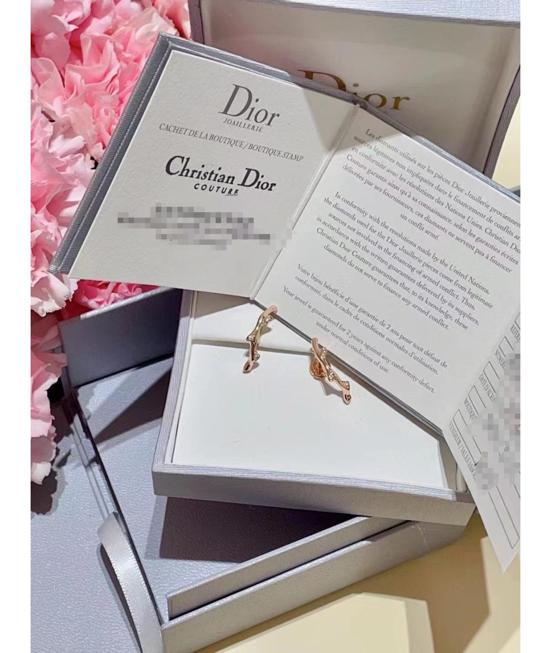 CHRISTIAN DIOR Золотые серьги из розового золота, фото 3