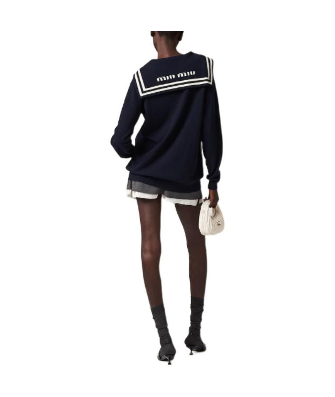 MIU MIU Темно-синий джемпер / свитер, фото 4