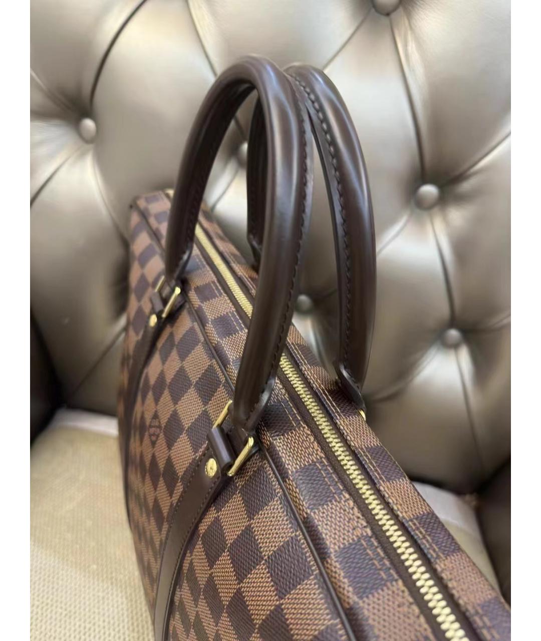 LOUIS VUITTON Коричневая кожаная сумка тоут, фото 5