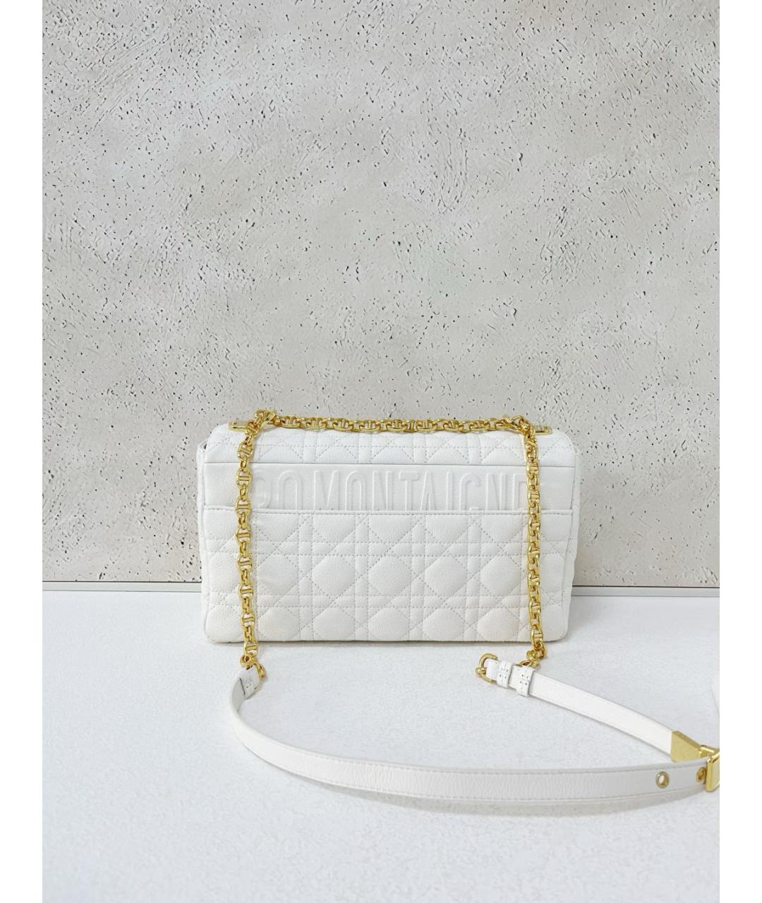 CHRISTIAN DIOR Белая кожаная сумка через плечо, фото 5