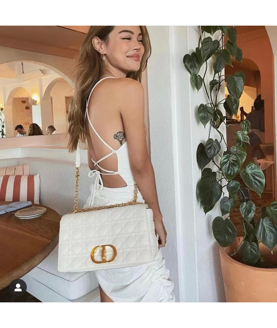 CHRISTIAN DIOR Белая кожаная сумка через плечо, фото 7