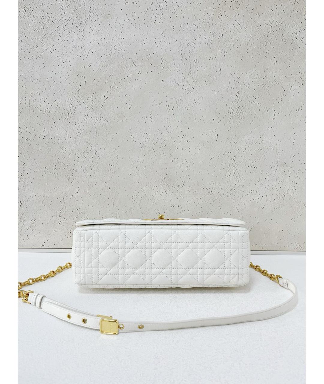 CHRISTIAN DIOR Белая кожаная сумка через плечо, фото 6